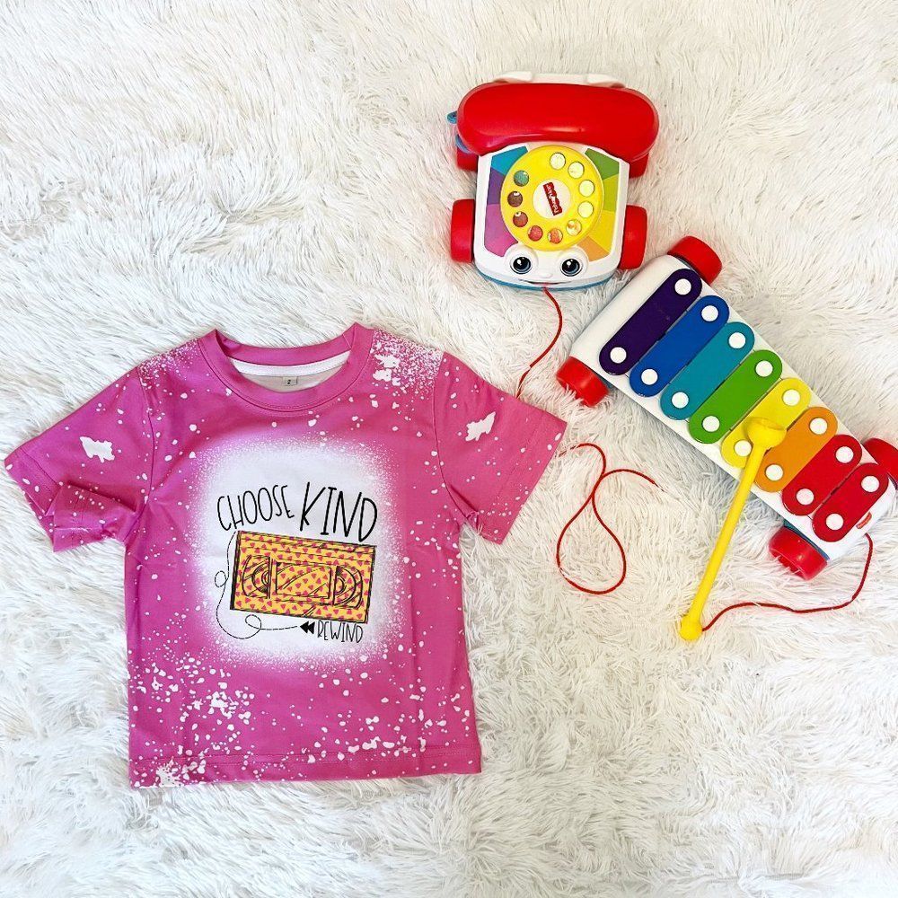Choose kind, Rewind Hand crafted Kids Graphic Tee